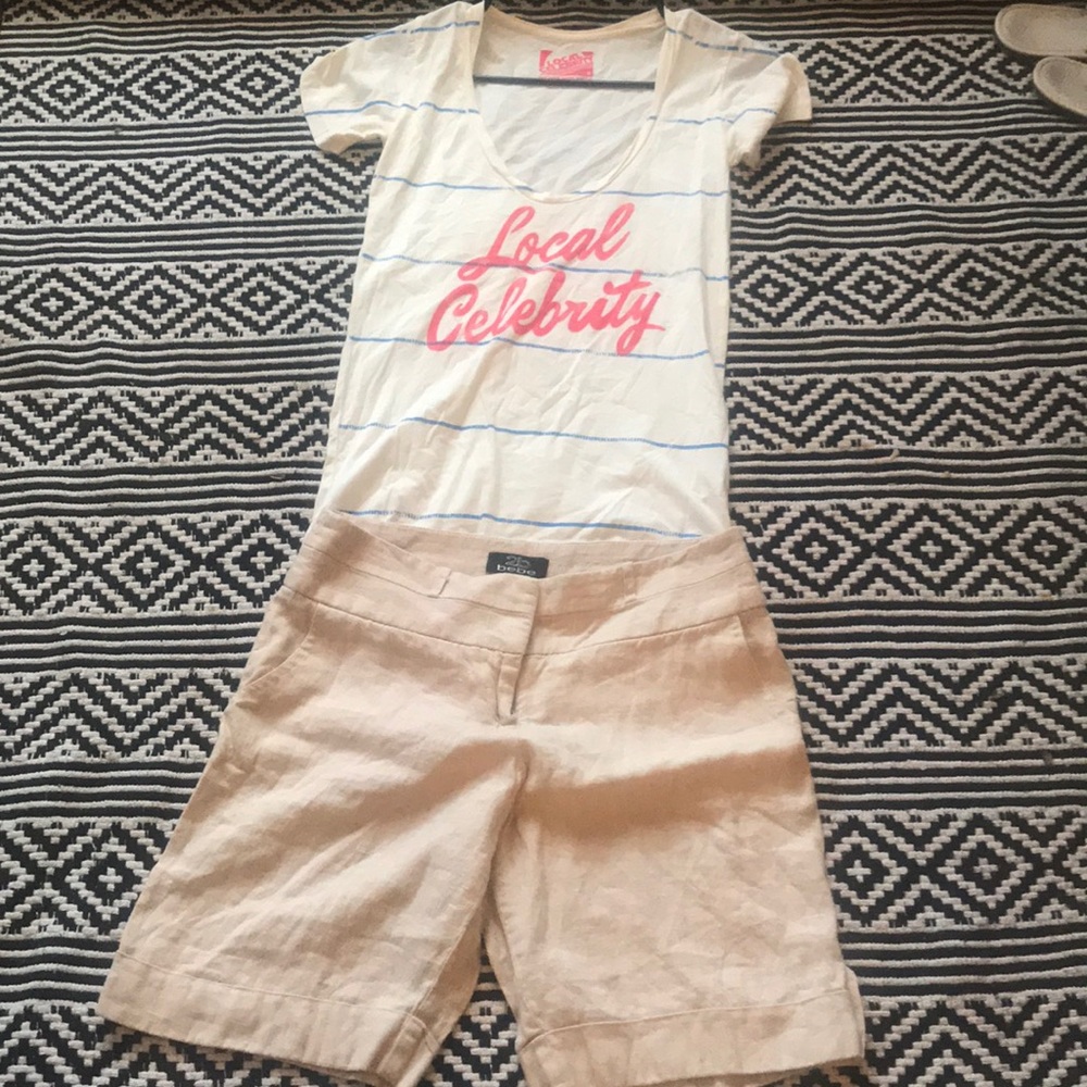 Bermuda shorts by Bebe and Local Celebrity Shirt